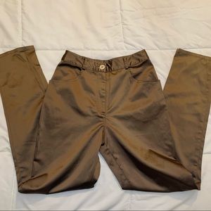 Emme Elle Milano Brown Shiny Pants Size 4